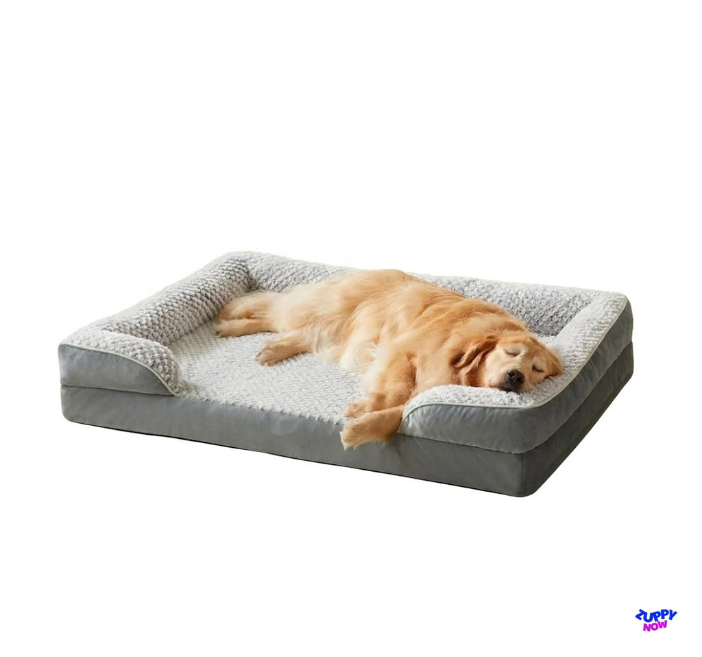 Orthopedic Dog Bed for Large Dogs | Egg Crate Foam Sofa Bed with Washable Waterproof Cover