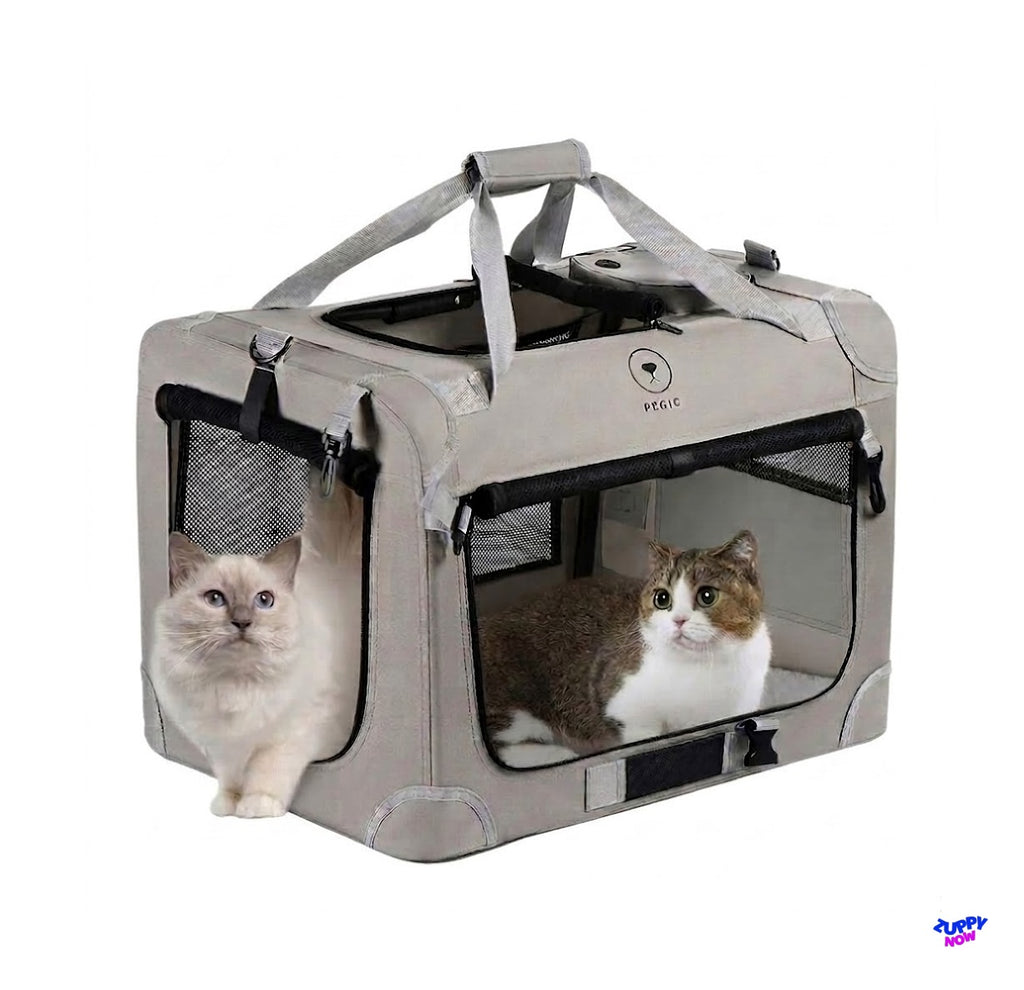 Soft-Sided Cat Carrier for 2 Cats | Extra Large Portable Pet Carrier for Travel