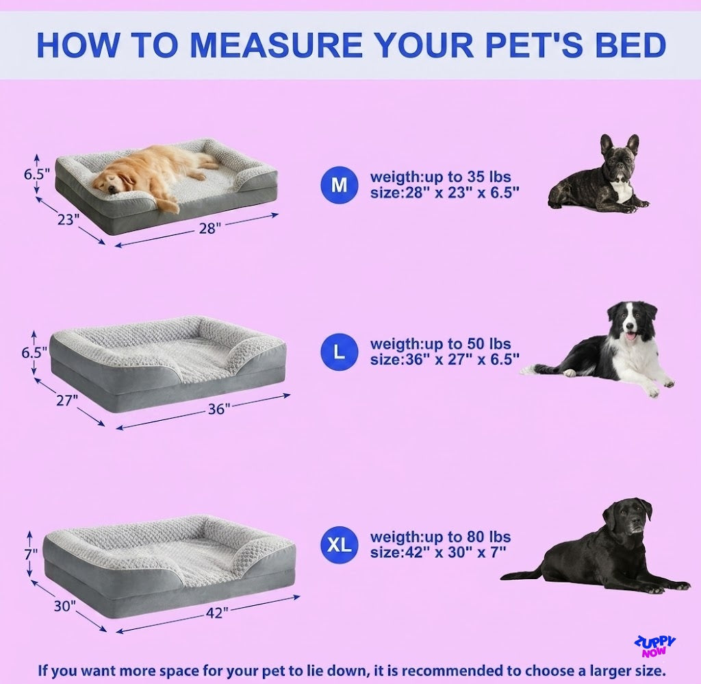 Orthopedic Dog Bed for Large Dogs | Egg Crate Foam Sofa Bed with Washable Waterproof Cover
