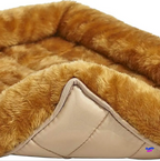 Cozy Cinnamon Dog Bed for Small Dogs | Faux Fur Bolster, Machine Washable, Fits 18-Inch Crates