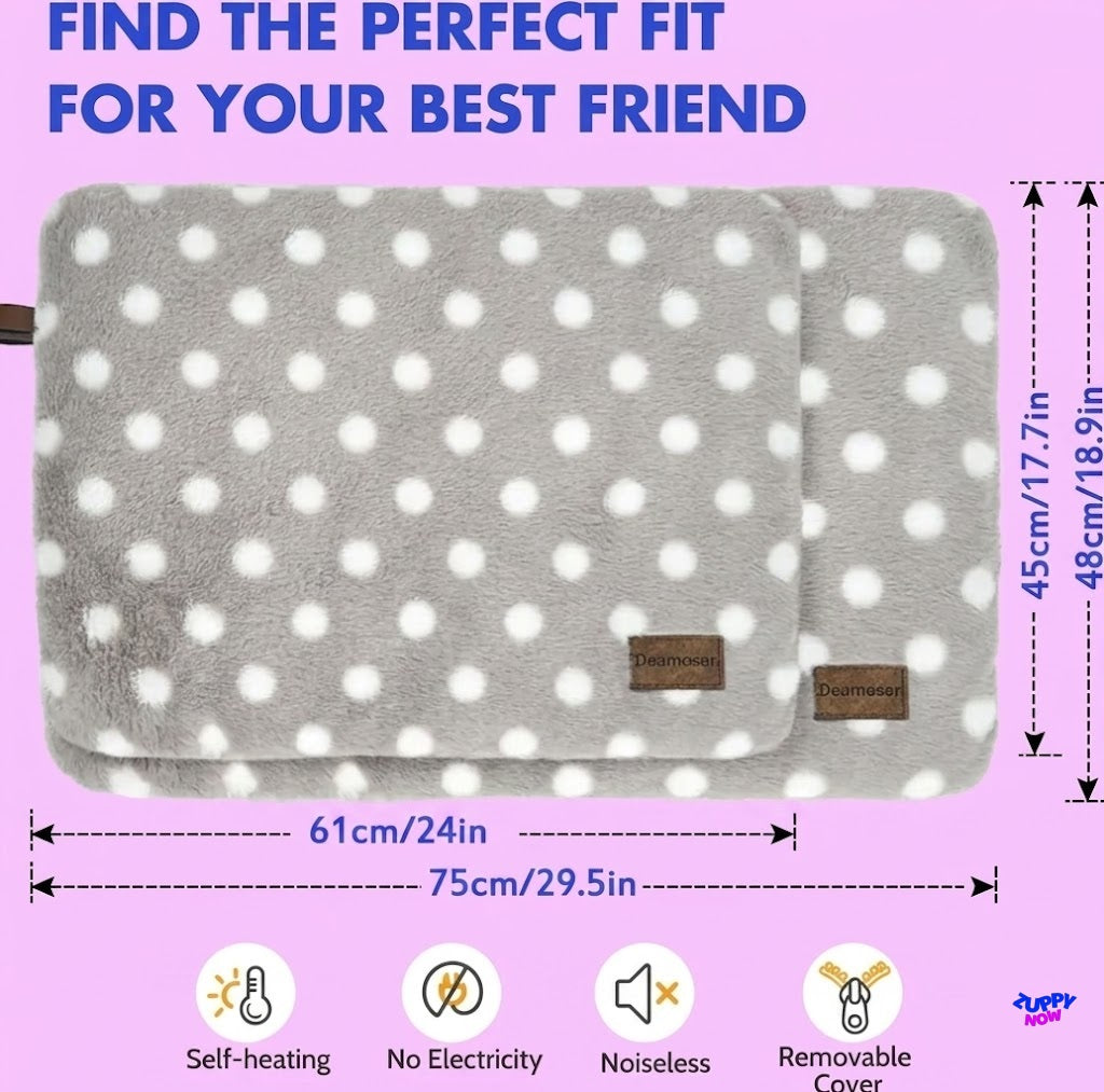 Self-Warming Pet Mat | Ultra-Plush Heated Pad for Cats & Dogs — No Electricity Needed