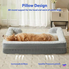Orthopedic Dog Bed for Large Dogs | Egg Crate Foam Sofa Bed with Washable Waterproof Cover