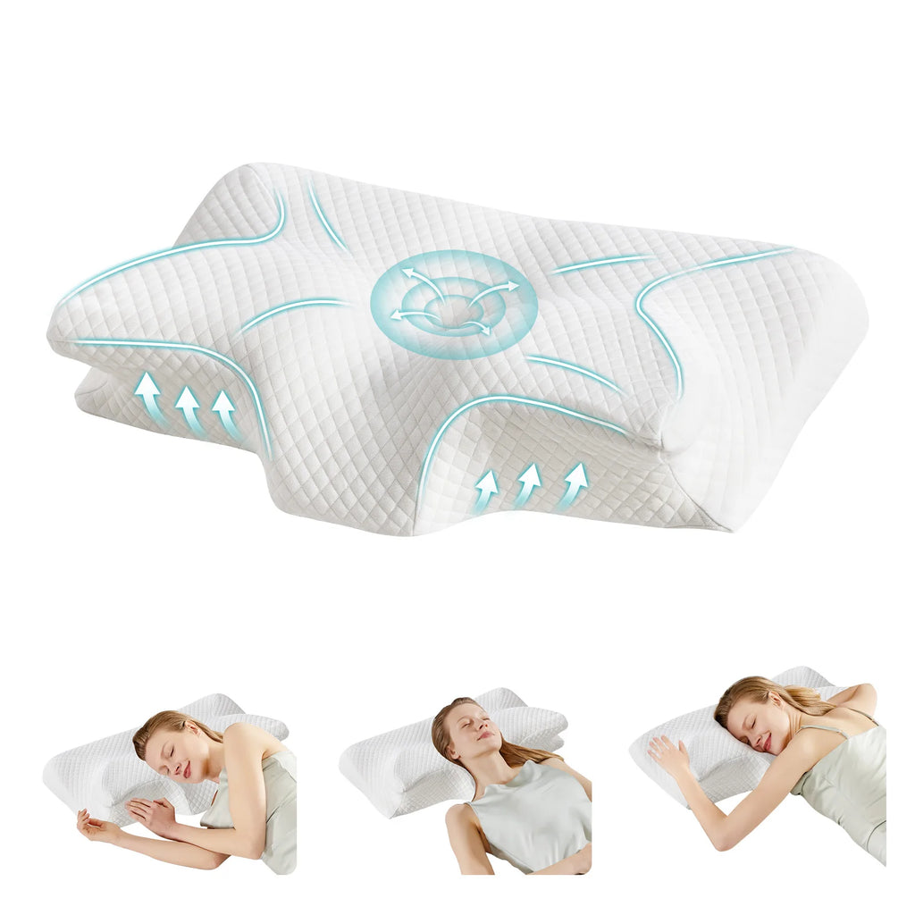 Ergonomic Cervical Neck Pillow | Memory Foam with Cooling Pillowcase — ZuppyNow